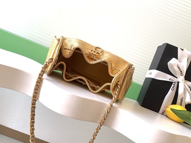 CC original grained calfskin 25 mini handbag AS5631 gold