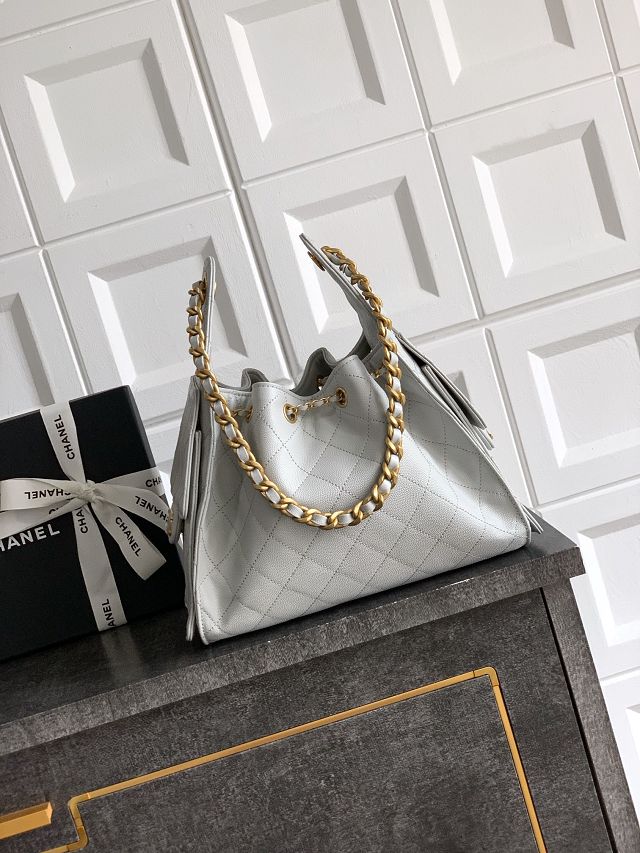 CC original grained calfskin 25 small handbag AS5293 light grey