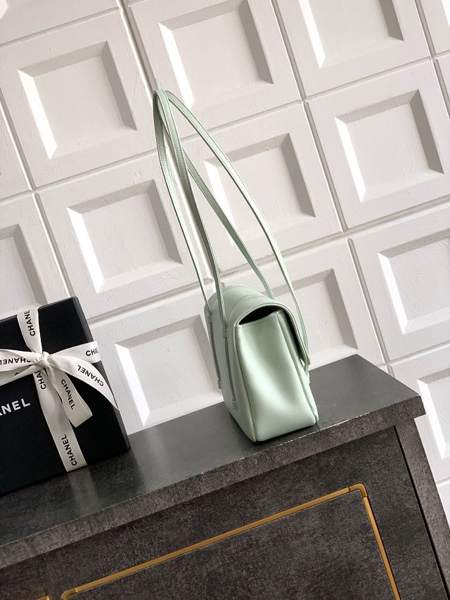 CC original grained calfskin small flap bag AS6130 light green
