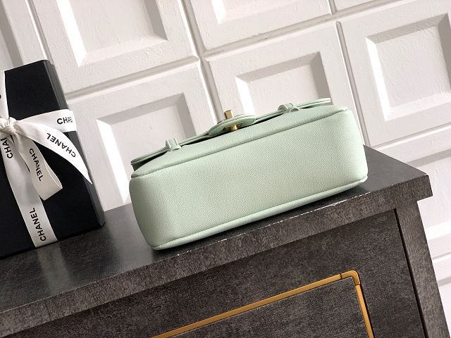 CC original grained calfskin small flap bag AS6130 light green