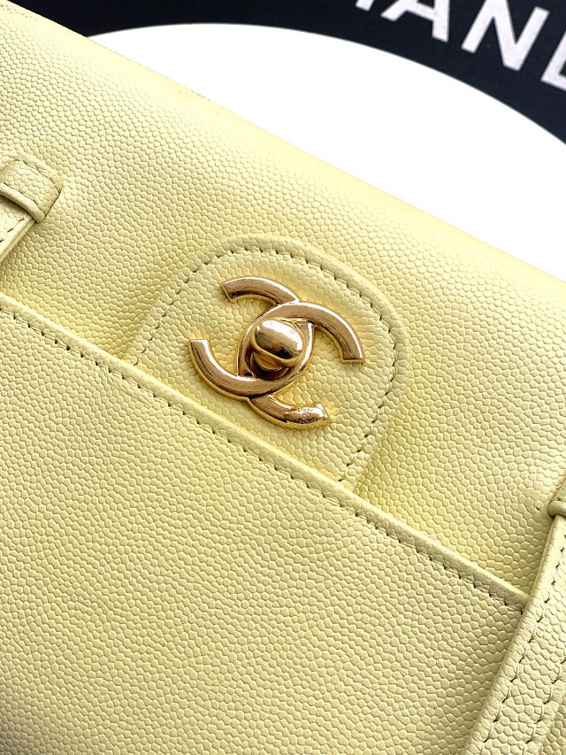 CC original grained calfskin small flap bag AS6130 yellow
