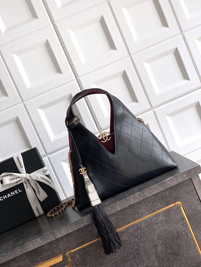 CC original calfskin hobo bag AS6101 black