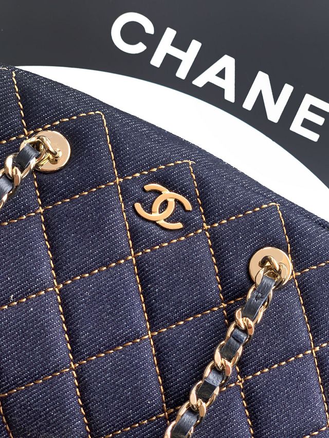 CC original denim clutch with chain AP5092 blue