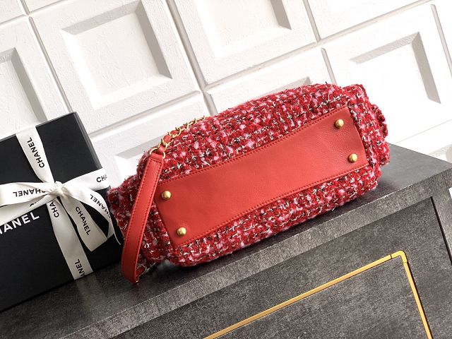 CC original tweed small bowling bag AS5792 red