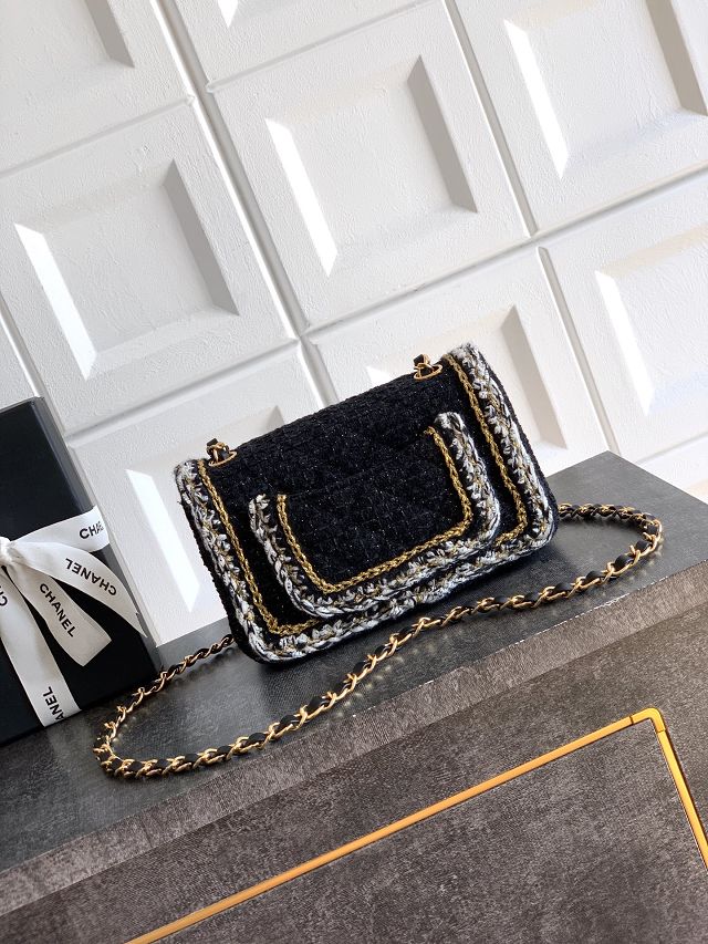 CC original tweed mini flap bag A69900 black
