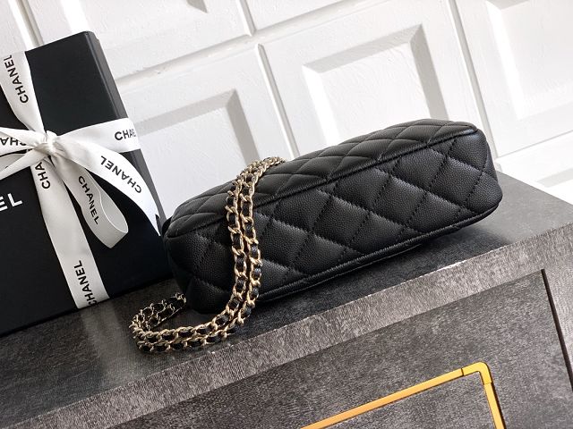 CC original grained calfskin clutch with chain AP4704 black