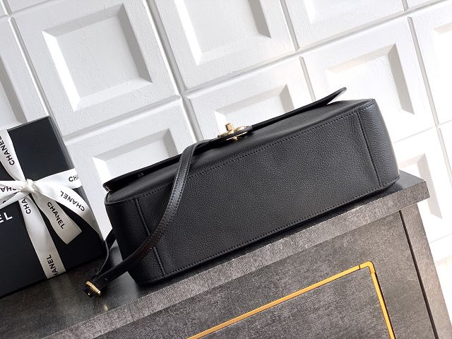 CC original grained calfskin maxi flap bag AS6233 black