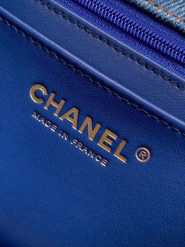 CC original denim mini flap bag A69900 blue