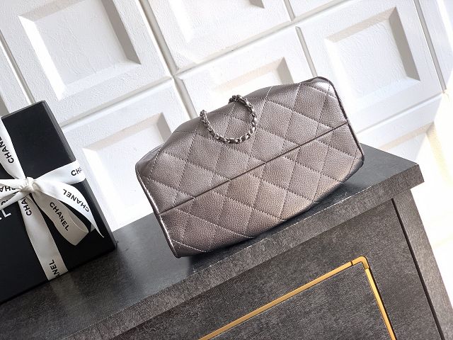 CC original grained calfskin 25 mini handbag AS5631 dark silver