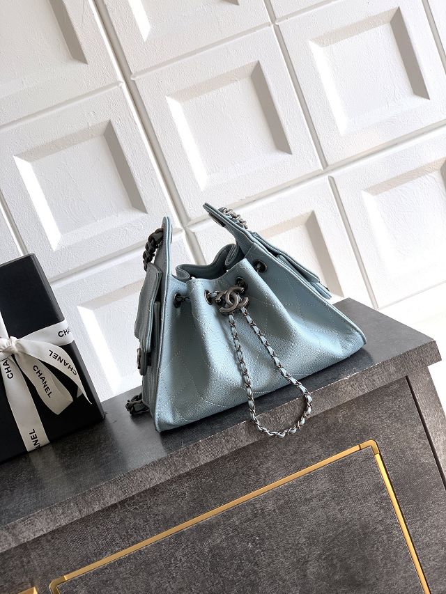 CC original grained calfskin 25 mini handbag AS5631 light blue