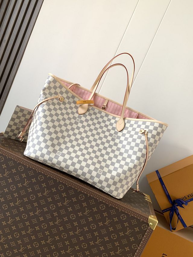 New Louis vuitton original damier azur neverfull gm N41606 pink