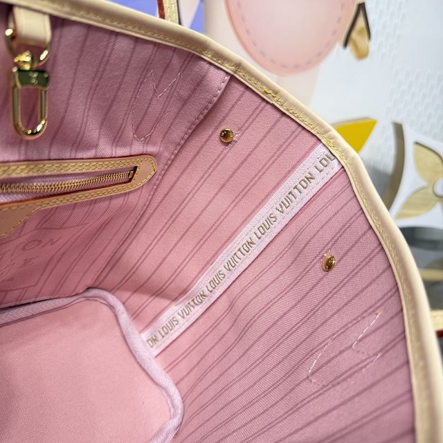 New Louis vuitton original damier azur neverfull gm N41606 pink