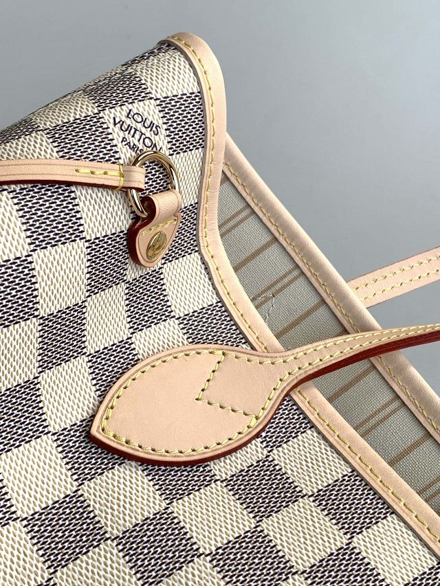 New Louis vuitton original damier azur neverfull pm N40606 beige