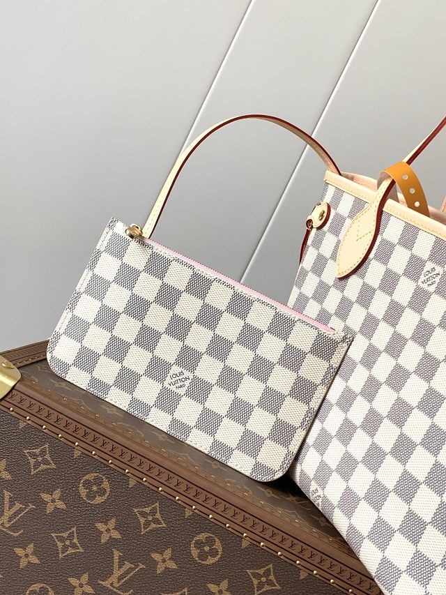 New Louis vuitton original damier azur neverfull pm N40606 pink