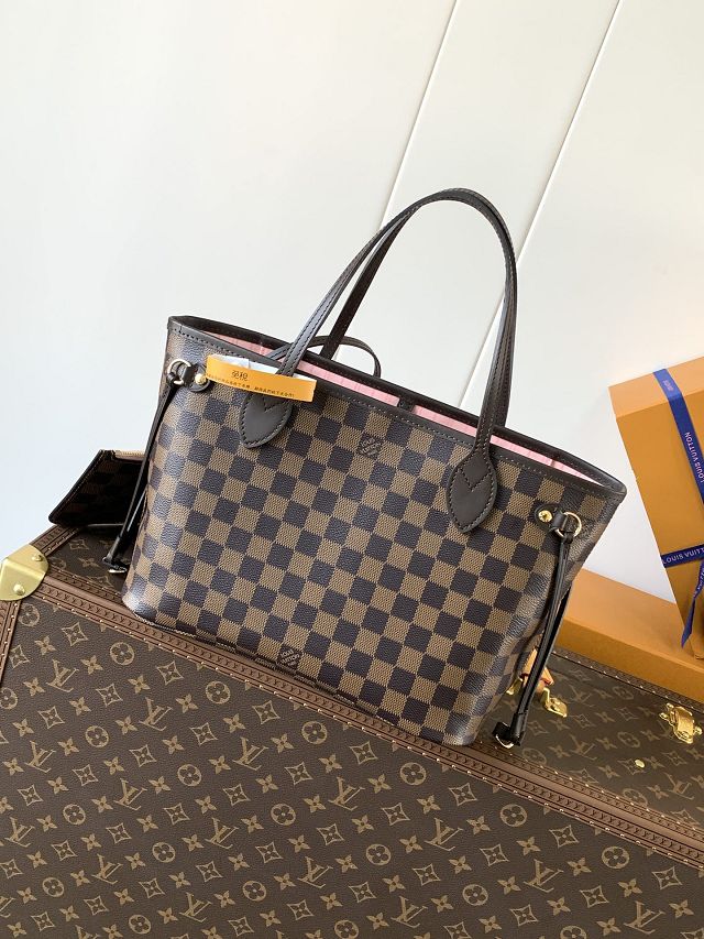 New Louis vuitton original damier ebebe neverfull pm N41359 pink