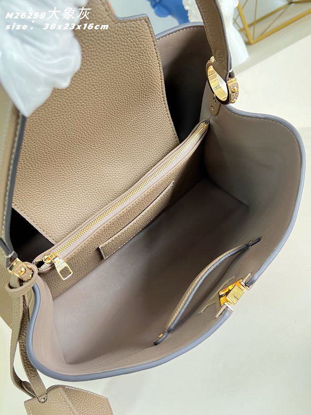 Louis vuitton original calfskin capucines visionnaire GM handbag M26259 grey