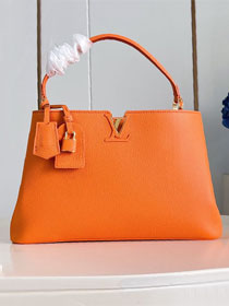 Louis vuitton original calfskin capucines visionnaire GM handbag M26259 orange