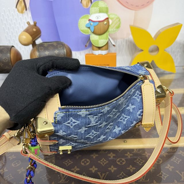 Louis vuitton original denim side trunk MM M27450 blue