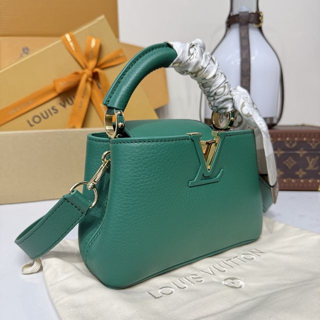 Louis vuitton original calfskin capucines mini handbag M24739 green