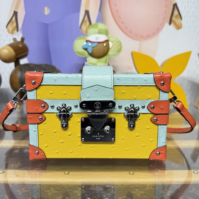 Louis vuitton original calfskin petite malle handbag N85977 yellow