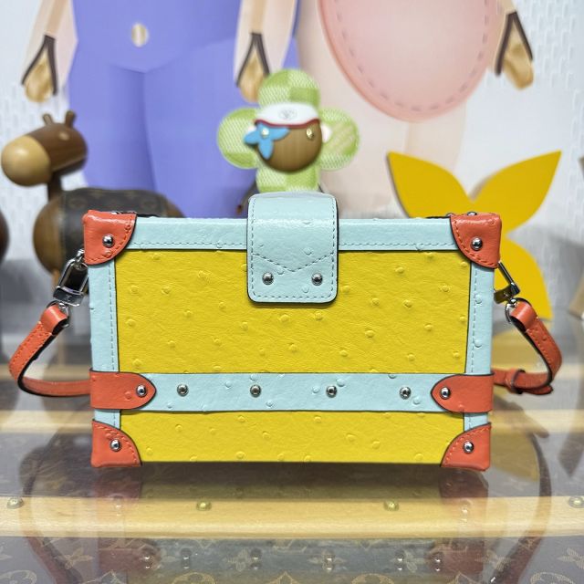 Louis vuitton original calfskin petite malle handbag N85977 yellow