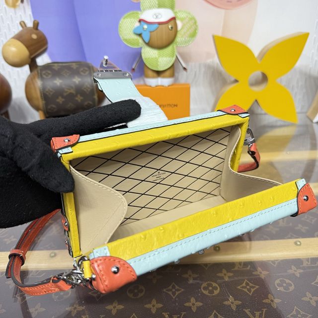 Louis vuitton original calfskin petite malle handbag N85977 yellow