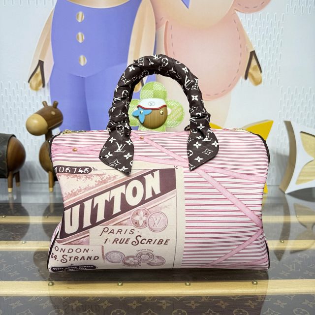 Louis vuitton textile speedy soft 30 M28750 pink