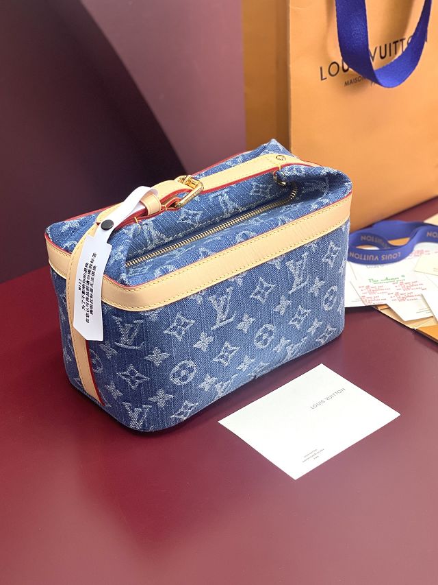 Louis vuitton original denim cruiser toiletry bag M27945 blue