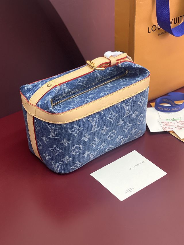 Louis vuitton original denim cruiser toiletry bag M27945 blue