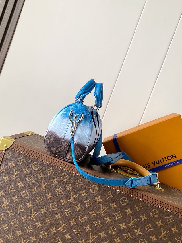 Louis vuitton original monogram canvas keepall 25 M28026 blue