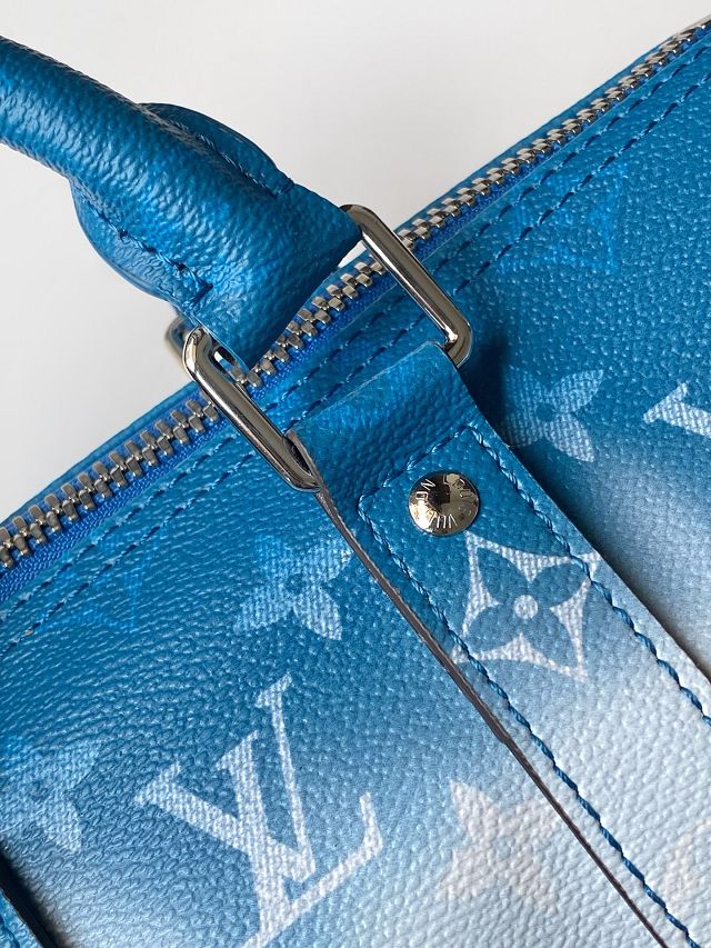 Louis vuitton original monogram canvas keepall 25 M28026 blue