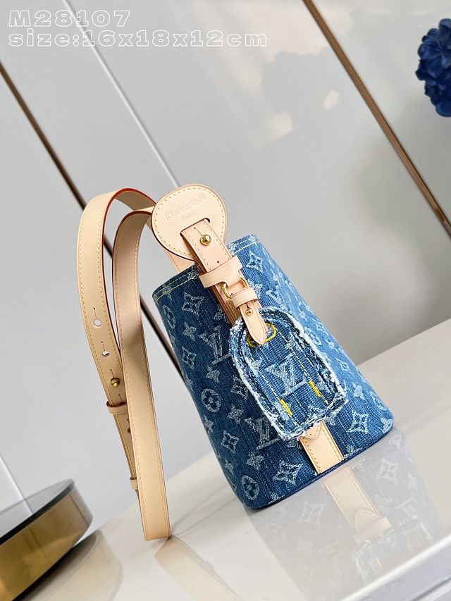 Louis vuitton original denim all in BB handbag M28107 blue