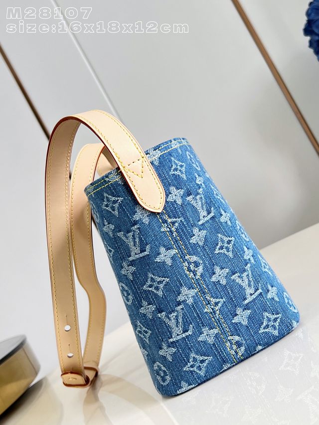 Louis vuitton original denim all in BB handbag M28107 blue