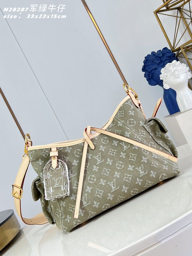 Louis vuitton original denim carryAll cargo PM M27623 green