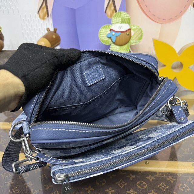 Louis vuitton original denim trio messenger bag M28601 blue