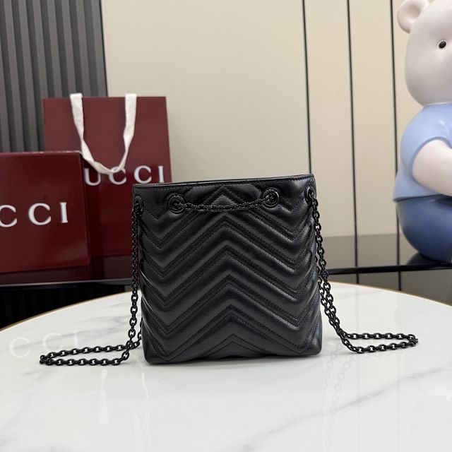 GG original calfskin marmont mini bucket bag 856404 black