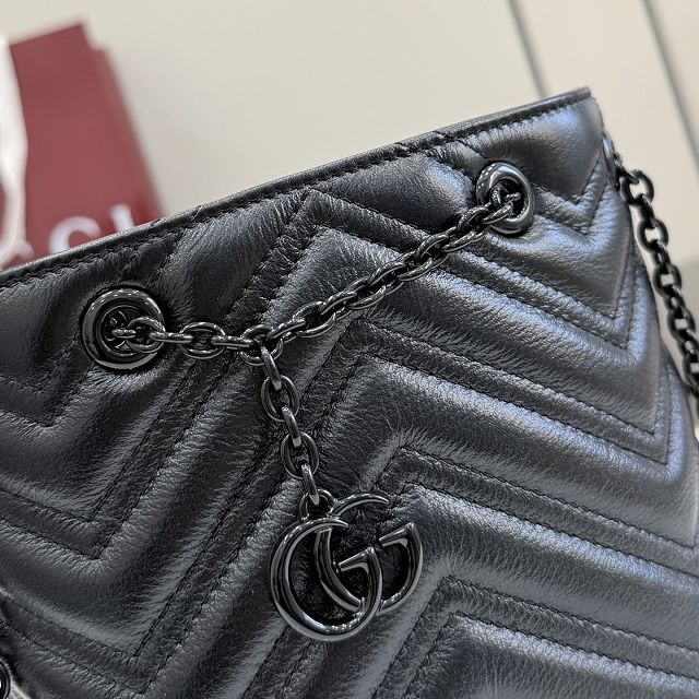 GG original calfskin marmont mini bucket bag 856404 black