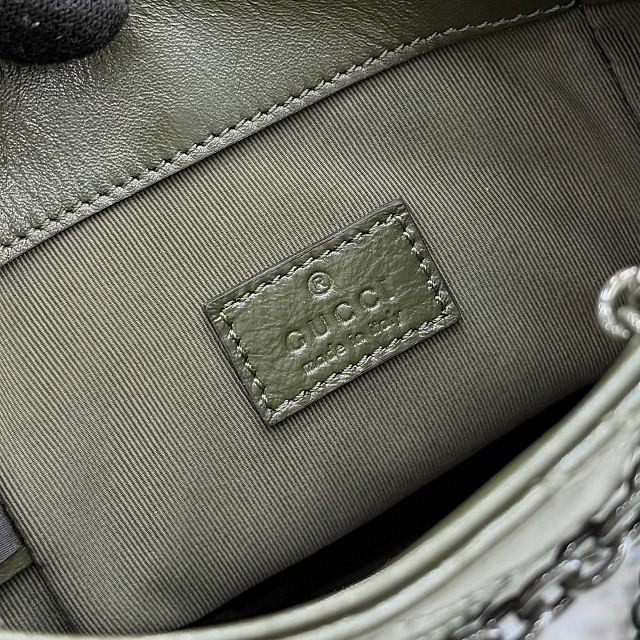 GG original calfskin marmont mini bucket bag 856404 dark green