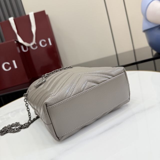 GG original calfskin marmont mini bucket bag 856404 grey