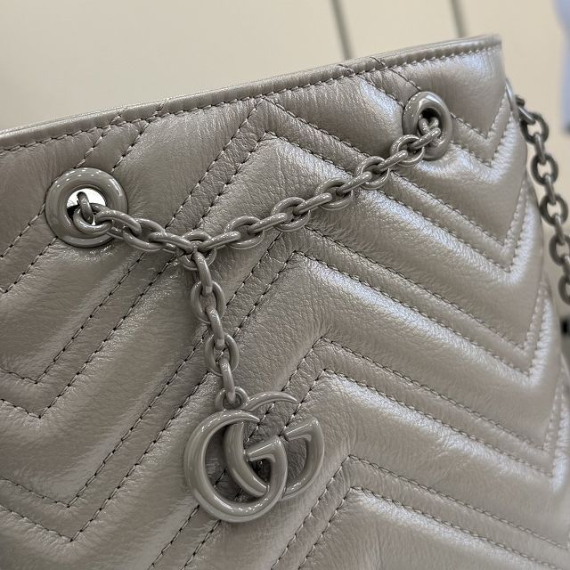 GG original calfskin marmont mini bucket bag 856404 grey