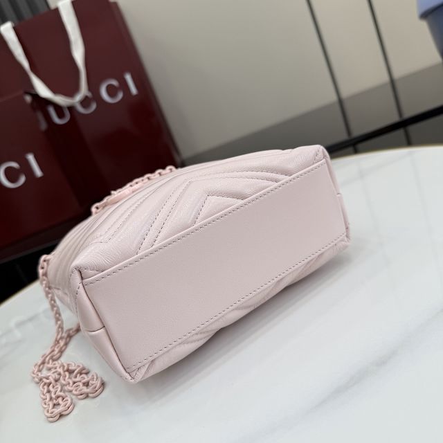 GG original calfskin marmont mini bucket bag 856404 pink
