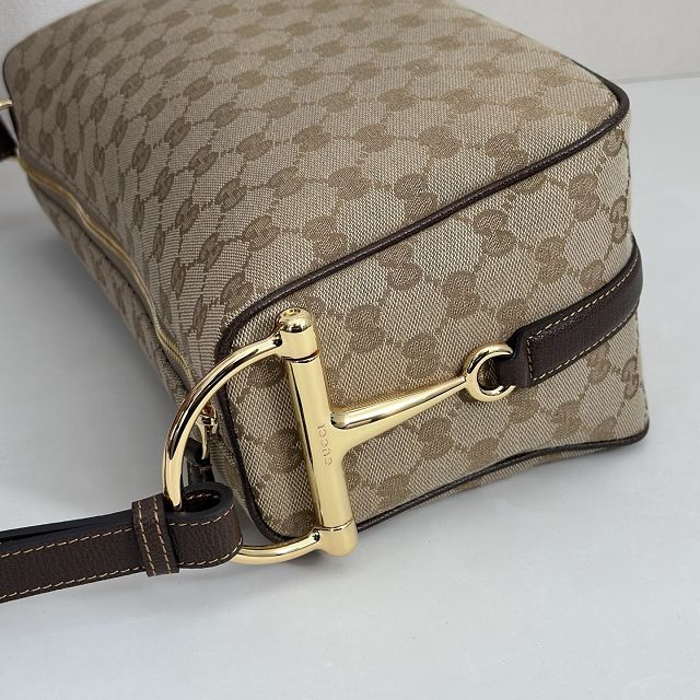 GG original canvas half horsebit medium bag 860787 brown