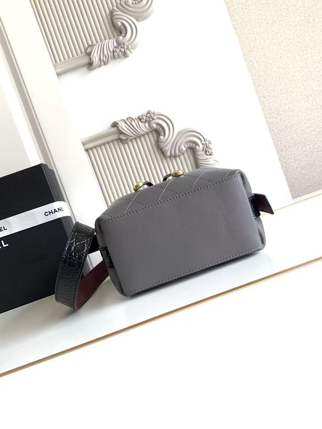 CC calfskin mini bucket bag AS6537 grey
