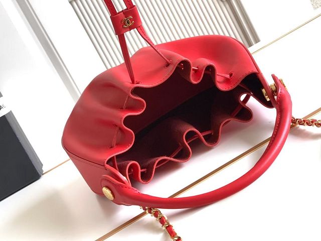 CC calfskin small hobo bag AS6617 red