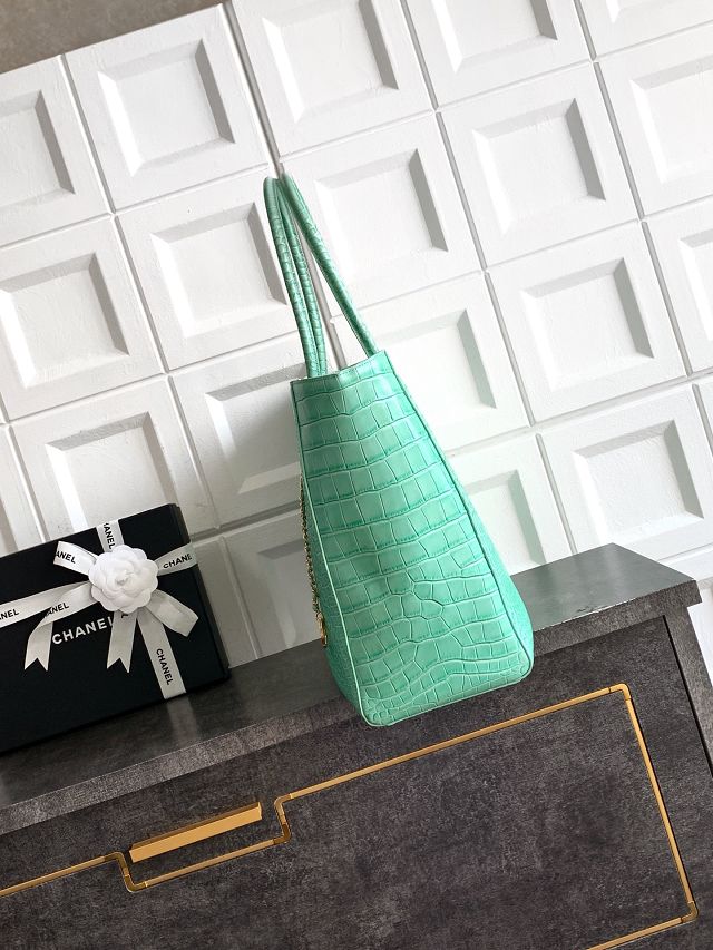 CC original crocodile calfskin medium tote bag AS6239 green