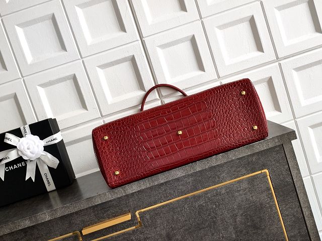 CC original crocodile calfskin medium tote bag AS6239 red