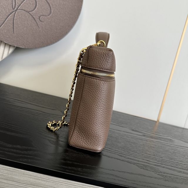 CC grained calfskin top handle flap bag AS6473 grey