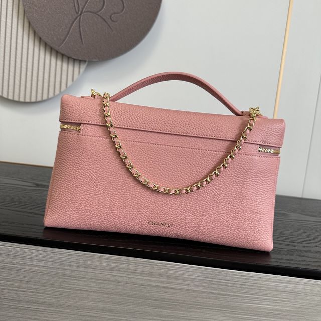 CC grained calfskin top handle flap bag AS6473 pink
