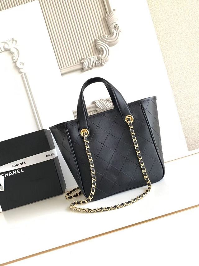 CC calfskin mini shopping bag AS6199 black