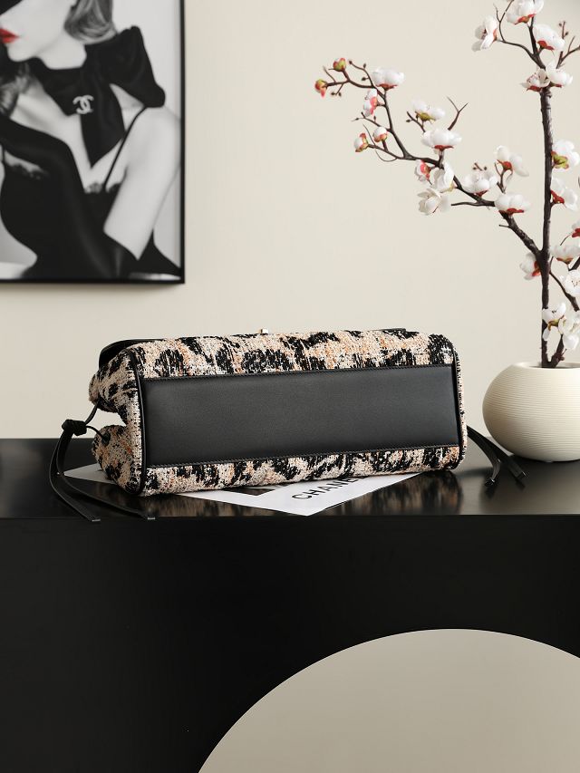 CC tweed small shopping bag AS6288 black